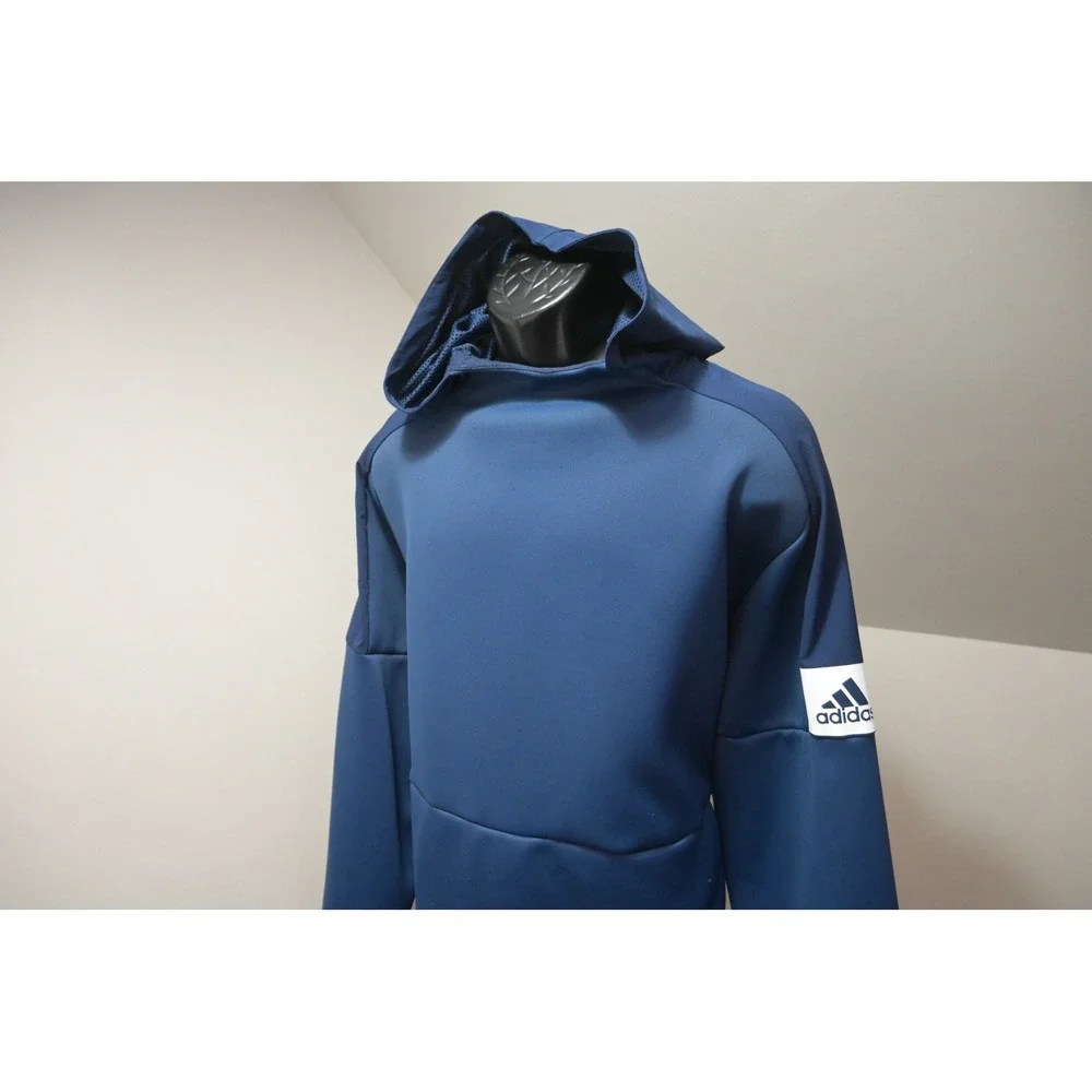 Adidas Hoodie Sweatshirt Performance Mens Large‎ Blue Pullover Athletic Fleece